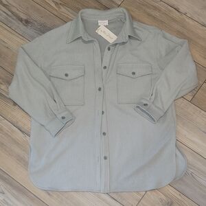 Allie Rose Arizona Shacket-Sage Green